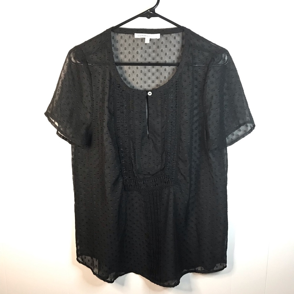 Daniel Rainn Anthropologie Black Ruffled Blouse